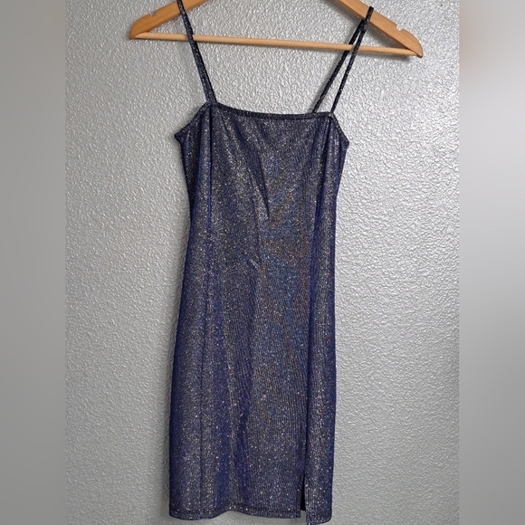 H&M Sparkly Blue Slip Dress. Size XS - Picture 1 of 9